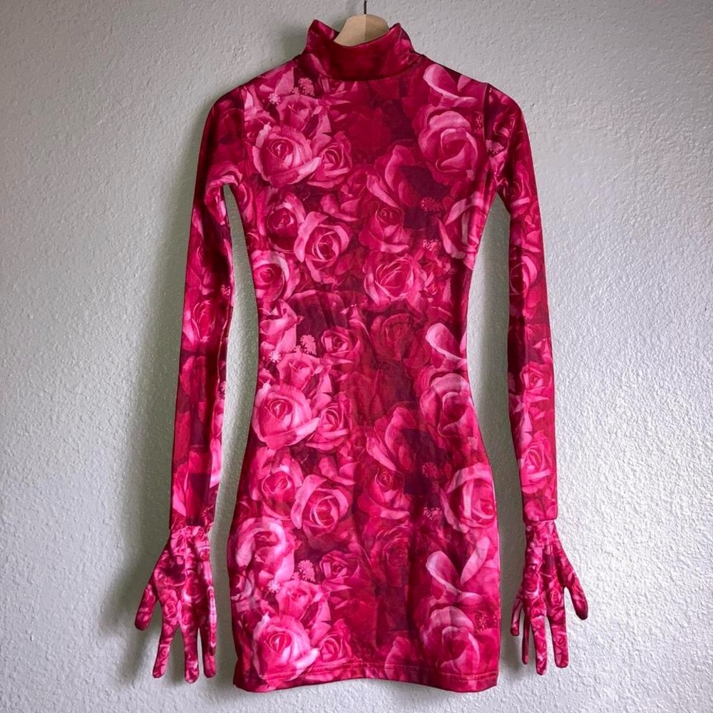 Born Honey roses turtle neck glove dress